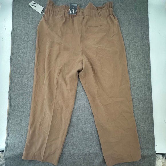 New! Worthington Womens Straight Pull-On Pants Brown XL Pockets High Waisted - Picture 11 of 15